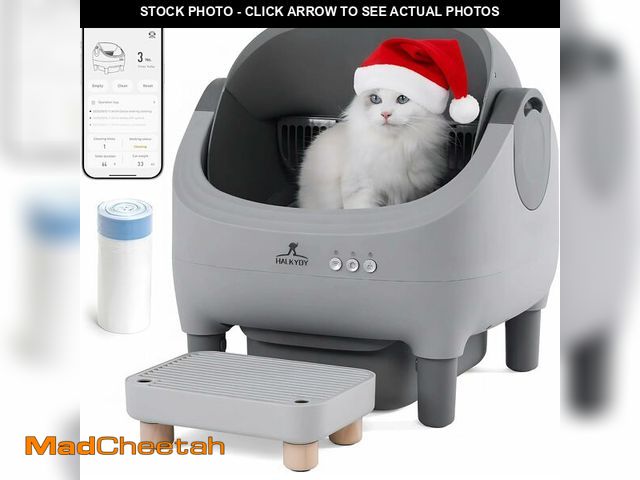 Lot 74-13710736 - Upgraded Automatic Litter Box Self Cleaning, with Raised Step, Open Top Large Capacity for Multiple ...