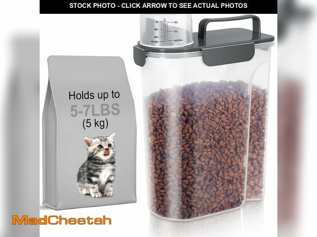 Lot 74-14269399 - LEAWALK 5Lbs Airtight Cat Dog Food Storage Container with Upgraded Large Nozzle BPA-Free, Pet Food S...