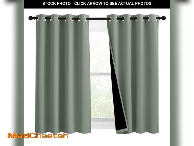 Lot 74-12310813 - NICETOWN 100% Blackout Curtains 54 inches Long, Double-Deck Completely Blackout Window Treatment The...