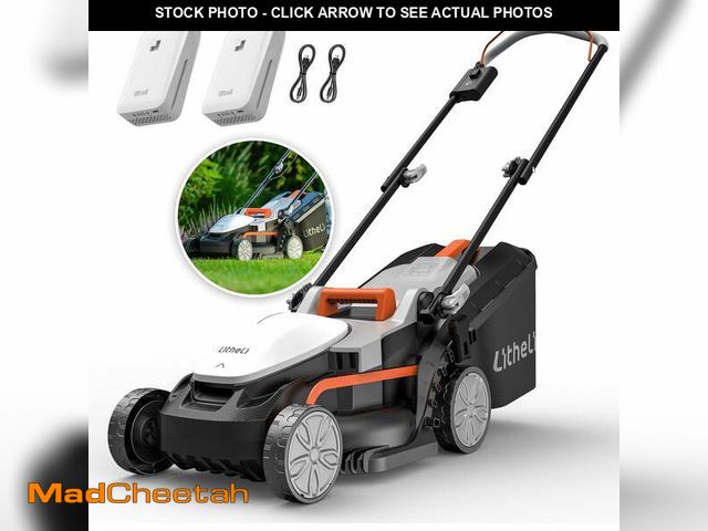 Lot 74-12765974 - Litheli Cordless Lawn Mower, U20 Series 20V Electric Lawn Mowers, 13 Inch, Adjustment Heights, Light...