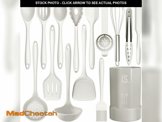 Lot 74-13712078 - AOTHOD Silicone Cooking Utensils Set - 446ÃÂ°F Heat Resistant Silicone Kitchen Utensils,Spatula,Spo...