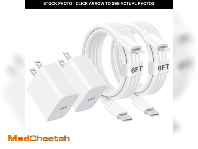 Lot 74-12713198 - iPhone Charger Fast Charging,[Apple MFi Certified] Apple Chargers iPhone Super Quick 2Pack 6FT Type-...