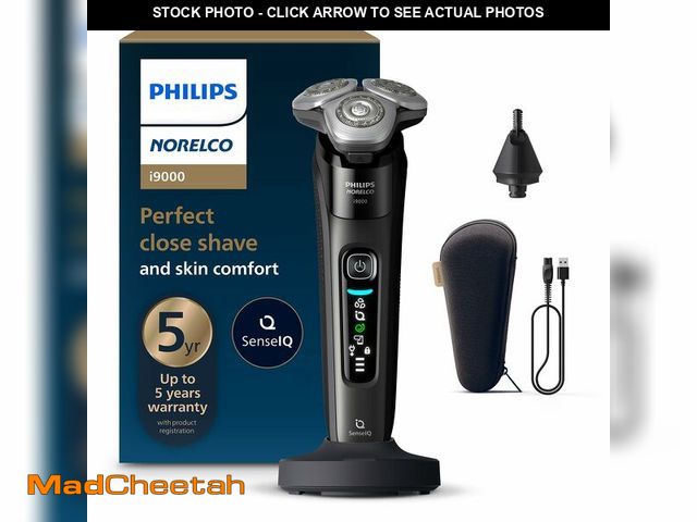 Lot 74-13718636 - Philips Norelco Shaver i9000, Wet &amp; Dry Electric Shaver, Ink Black, SenseIQ Technology, Triple L...