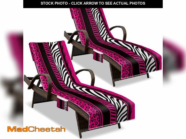 Lot 74-14478100 - Lounge Chair Towel Cover, Chaise Lounge Cover (Pack of 2), Beach Chair Covers with 3 Pockets for Poo...