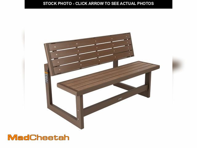 Lot 74-13648279 - LIFETIME 60139 Outdoor Convertible Bench, 55 Inch, Mocha Brown - UNUSED
