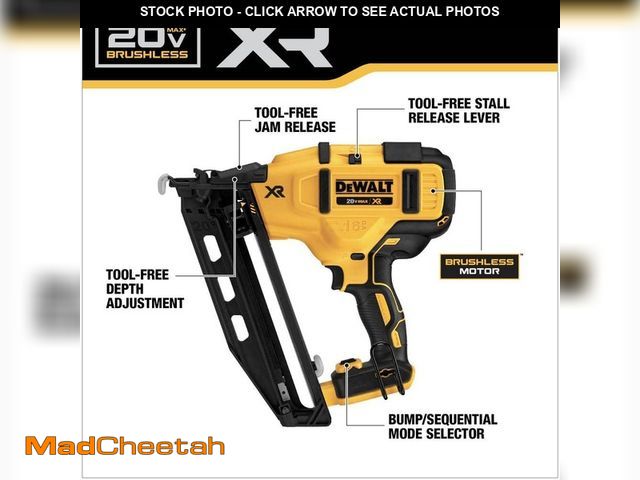 Lot 74-12797051 - DEWALT 20V MAX XR Lithium-Ion Electric Cordless 16-Gauge Angled Finishing Nailer (Tool Only) - USED