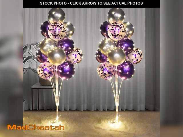 Lot 74-12434412 - Cicicooie 2 Set Floor Balloon Stand Kit with String Light Balloon Holder Centerpieces Floor Decorati...