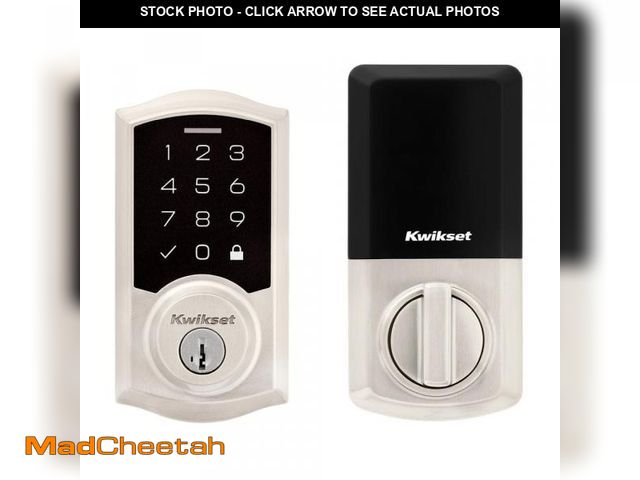 Lot 74-12086721 - Kwikset SmartCode 270 Traditional Satin Nickel Touchpad Single Cylinder Electronic Deadbolt Featurin...