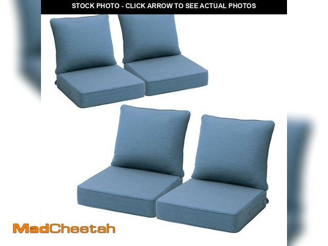 Lot 74-12548180 - Pellebant 24 in. x 24 in. 4-Set Sunbrella Deep Seating Outdoor Lounge Chair Cushion in Spectrum Deni...