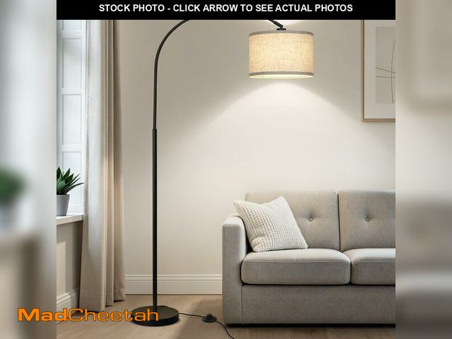 Lot 74-14431601 - Seaside village Arc Floor Lamps for Living Room, Modern Standing Lamp with Adjustable Hanging Drum S...