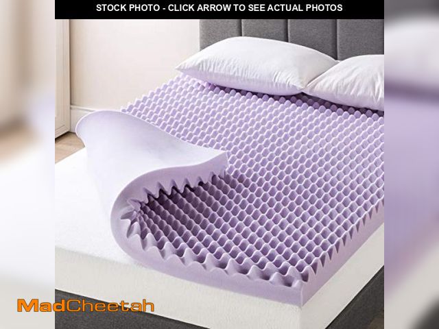 Lot 74-12137527 - Best Price Mattress 4 Inch Egg Crate Memory Foam Mattress Topper with Soothing Lavender Infusion, Ce...
