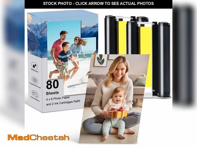 Lot 74-13623437 - Compatible for Amber M100/M200 4x6" Photo Printer Ink and Paper Set 2 Color Ink Cartridge and 80 She...