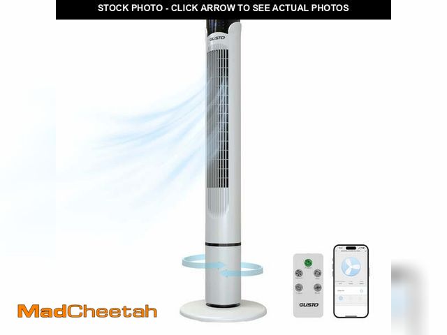 Lot 74-14259525 - Tzumi 40" Smart Tower Fan, Bladeless Oscillating Standing Floor Fan with Remote, LED Display, and Wi...