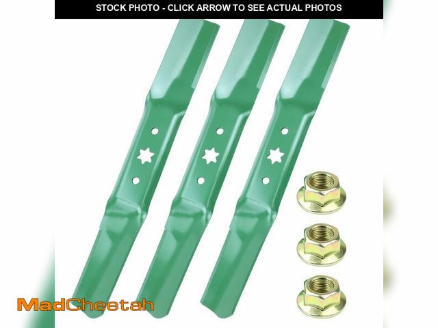 Lot 74-14212581 - POSEAGLE 3 Pack 942-05056A Mower Blades with 712-0417A Blade Nuts for Cub Cadet Ultima ZT1 54 ZT2 54...