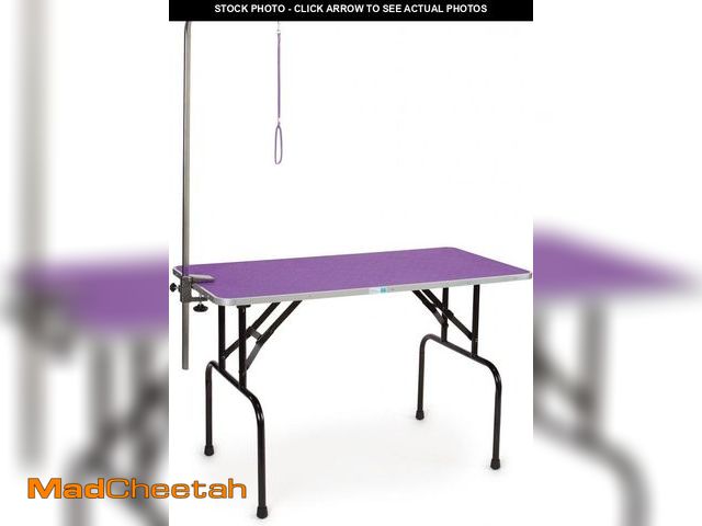 Lot 74-12448195 - Master Equipment Grooming Table w/48In Grooming Arm, 48x24In Purple - UNUSED