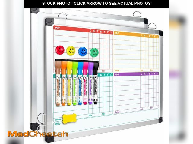 Lot 74-14379948 - EAONE 16 x 12.6 in Magnetic Dry Erase Chore Chart &amp; Whiteboard for Multiple Kids/Teens/Adults, D...