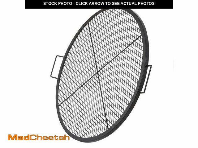 Lot 74-14306885 - SKYSHALO X-Marks Fire Pit Grill Grate, Round Cooking Grate, Steel Campfire BBQ Grill Grid with Handl...