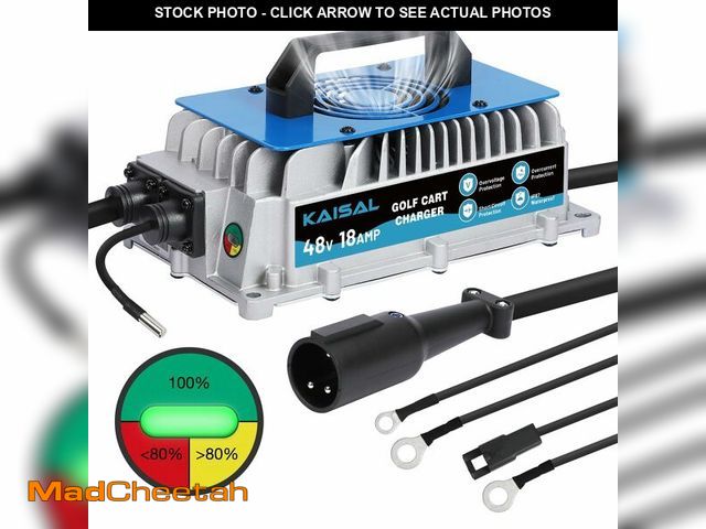 Lot 74-12710638 - Club Car Charger 48V 18A Smart 1250W Golf Cart Battery Charger 48 Volt, IP67 Waterproof, 4-6 hrs Ful...