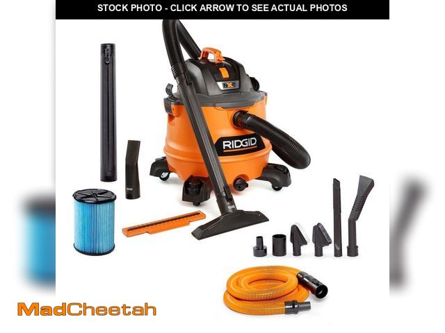 Lot 74-14596943 - RIDGID 14 Gal. 6.0 Peak HP NXT Shop Vacuum Wet Dry Vac with Fine Dust Filter, Hose, Accessories and ...