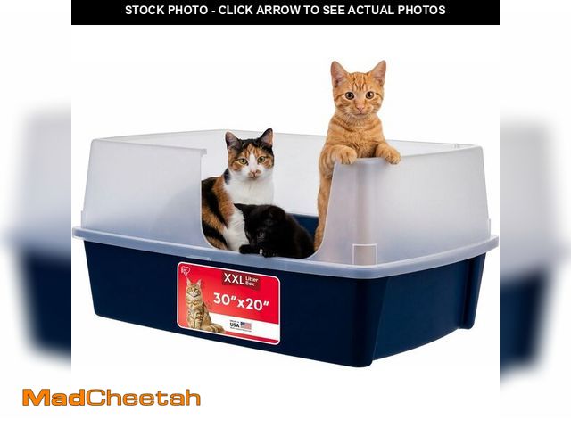 Lot 74-13382378 - IRIS USA XX-Large Side Entry Cat Litter Box, Open Top Extra Large Litter Box for Big Cats and Multi-...