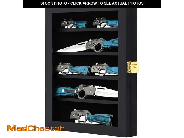 Lot 74-13709716 - Grintus Pocket Knife Display Case Knife Collection Display Box for Wall Folding Knife Cabinet with U...