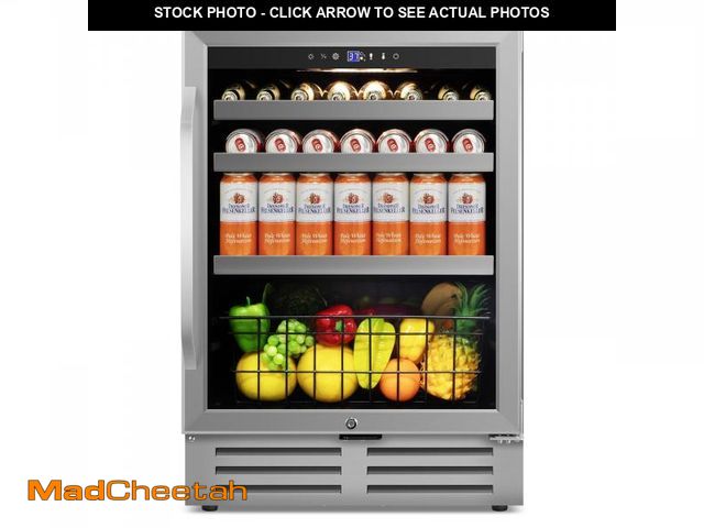 Lot 74-12471182 - Velivi 24" Beverage Refrigerator Cooler Under Counter, 180-Can Capacity, 24 Inch Wide Built-In Beer ...