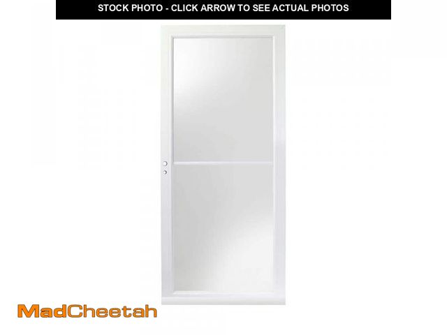 Lot 74-12519352 - Andersen 3000 Series 36 in. x 80 in. White Left-Hand/Outswing Full-View Retractable Aluminum Storm D...