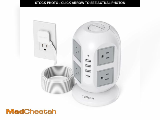 Lot 74-13575276 - TESSAN Tower Surge Protector Power Strip 10 ft, Long Flat Extension Cord with Multiple Outlets, 8 AC...