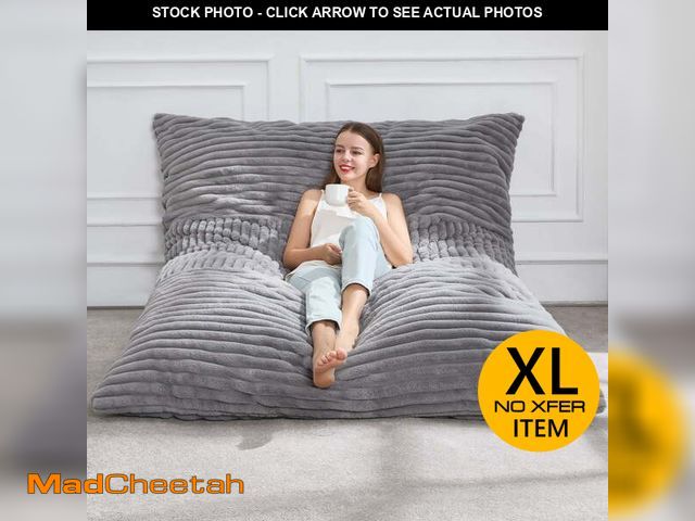 Lot 74-14307693 - Hobestluk 3 in 1 Bean Bag Chair Giant Bean Bag Chairs Convertible Bean Bag Floor Cushion with Machin...