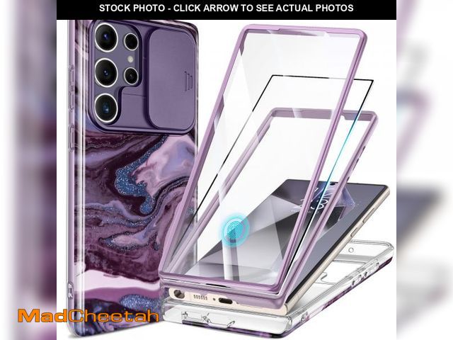 Lot 74-11550742 - GVIEWIN for Samsung Galaxy S24 Ultra Case, [Slide Camera Cover &amp; Built-in Screen Protector] [2 F...