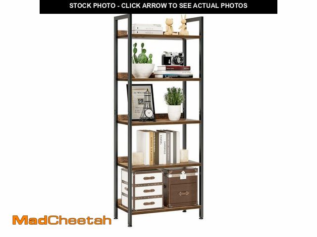 Lot 74-13069354 - NUMENN Bookshelf, 5 Tier Bookshelves, Home Office Bookcase Shelf Storage Organizer, Free Standing St...