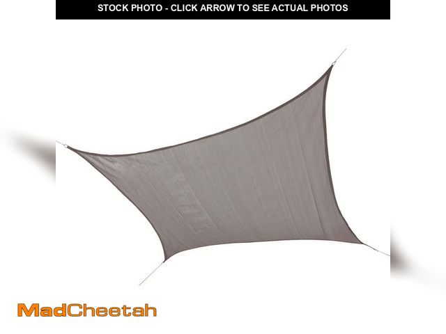 Lot 74-12775433 - Vigoro 12 ft. x 12 ft. Stone Gray Square Shade Sail - UNUSED