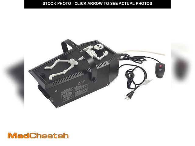 Lot 74-12870613 - HALLOWEEN SKELETON FOG MACHINE FOGGER 1000 WATT WITH REMOTE PROP HORROR - UNUSED
