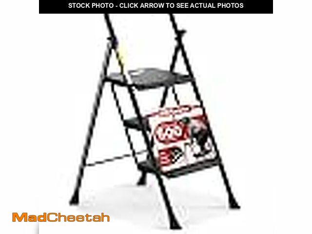 Lot 74-13844593 - HBTower Step Ladder, Folding Step Stool with Wide Anti-Slip Pedal, Sturdy Steel Ladder, Convenient H...
