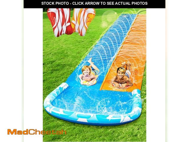 Lot 74-14427911 - JOYIN 22.5ft Water Slides and 2 Bodyboards, Lawn Water Slide Summer Slip Waterslides Water Toy with ...