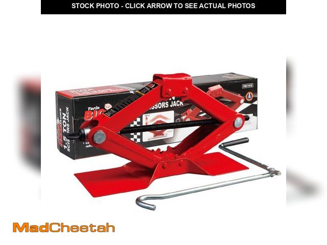 Lot 74-11547289 - BIG RED T10152 Torin Steel Scissor Lift Jack Car Kit, 1.5 Ton (3,000 lb) Capacity, Red - USED
