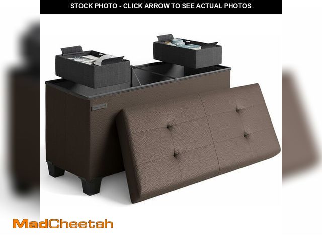 Lot 74-13927654 - Storage Ottoman Bench with Bins, 30-in Storage Bench for Bedroom End of Bed, Folding Foot Rest Ottom...