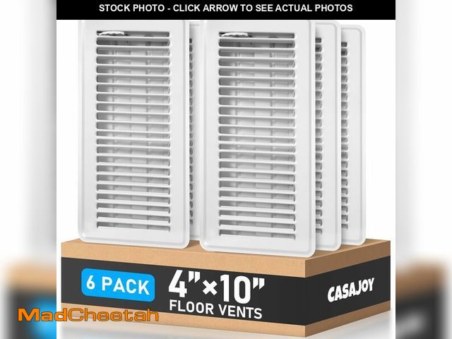 Lot 74-14207198 - CASAJOY 6 Pack Floor Vents Floor Registers 4x10 inch,Heavy Duty Metal Floor Air Vent Covers for Home...