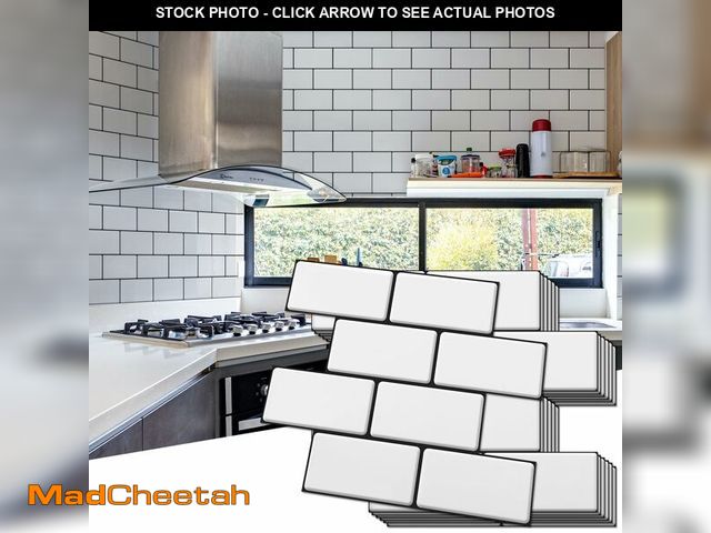 Lot 74-14045146 - Art3d Peel and Stick Backsplash, 10-Pack Thickened Stick on Subway Tiles, Faux Ceramic Tiles for Kit...