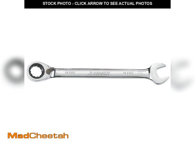 Lot 74-14558975 - Husky 9/16 in. Reversible Ratcheting Combination Wrench - UNUSED