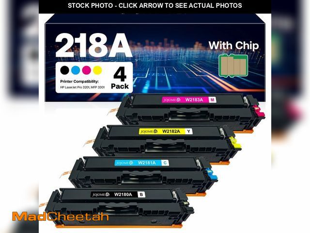 Lot 74-12449592 - 218A Toner Cartridge 4 Pack (with Chip) Compatible for HP 218A 218X Toner Cartridge for HP Color Las...