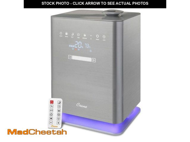 Lot 74-13001539 - *DIRTY* Crane 1.2 Gal. Warm &amp; Cool Mist Top Fill Humidifier with Remote for Medium to Large Room...