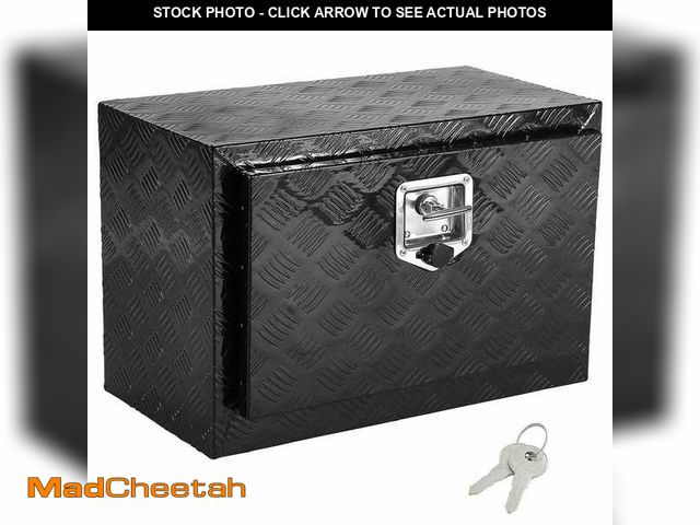 Lot 74-12920617 - SKYSHALO Underbody Truck Box, 24 x 12 x 14 in. Pickup Storage Box, Heavy Duty Aluminum Diamond Plate...