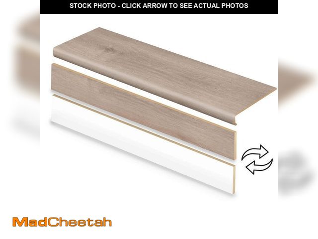 Lot 74-12855854 - Cap A Tread Desmond Oak 47 in. L x 12.15 in. W x 57.91 mm T Vinyl Overlay Stair Tread and Reversible...