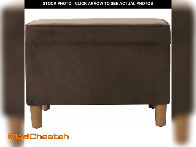 Lot 74-12828947 - HomePop - Dinah 24" Storage Ottoman- Chocolate Brown Velvet - UNUSED