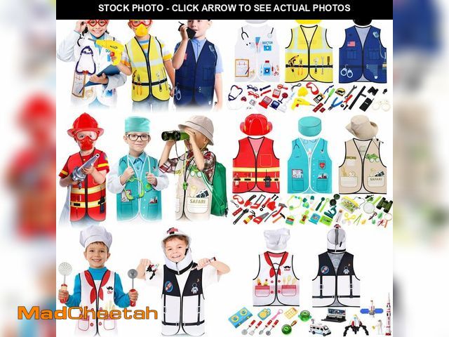 Lot 74-13548294 - Shihanee 8 Set Kids Dress up Clothes and Disposable Toys, Role Play Costumes Construction Worker, Po...