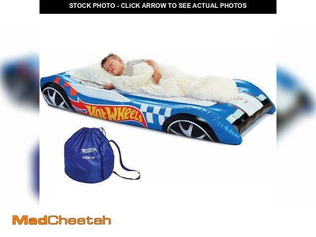 Lot 74-13041421 - Hot Wheels &amp; FUNBOY Kids Sleepover Bed &amp; Air Mattress. Perfect for Sleepovers. Includes Carr...