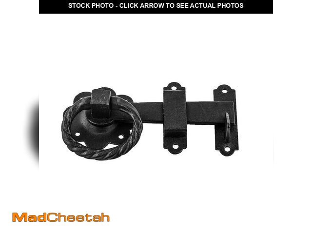 Lot 74-14152242 - Renovators Supply Manufacturing Black Wrought Iron Floral Ring Pull Gate Latch Fence Door Lock with ...