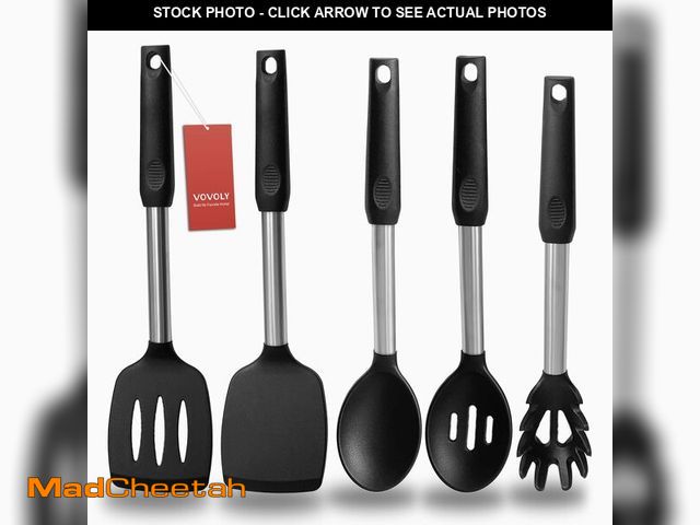 Lot 74-14152839 - Silicone Spatula and Cooking Spoon,5 Pack Non-Stick Cooking Utensils for KitchenÃ¯Â¼ÅHeat Resistant...