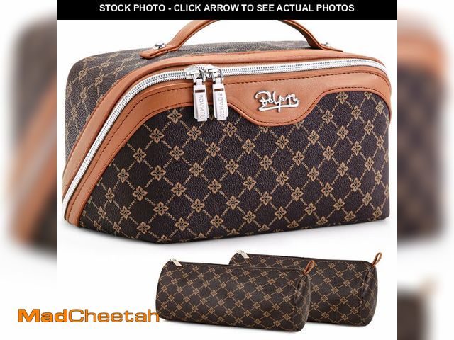 Lot 74-12451531 - BOYATU Travel Makeup Bag Cosmetic Bags for Women: 3 Pcs Set Large Portable Make up Bag with Handle -...